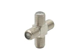 F Male To 2 Female Connector T Type 3 Way RF Adapter To TV IEC 4 Splitter For Coaxial Antenna Cable(Type4,3PCS)