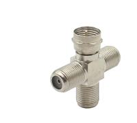F Male To 2 Female Connector T Type 3 Way RF Adapter To TV IEC 4 Splitter For Coaxial Antenna Cable(Type3,5PCS)