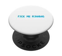 F ME RUNNING blue chaos swear curse words cursing track star PopSockets Adhesive PopGrip
