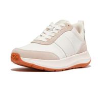 Fitflop Women's F-Mode Flow Fabric/Suede/Leather Flatform Sneakers Shoe, Urban White Mix, 5.5 UK