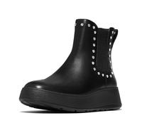 F-MODE GEM-TRIM LEATHER FLATFORM CHELSEA BOOTS