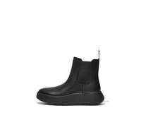 FITFLOP F-Mode All Black Leather Chelsea Boots Size: 5, Colour: Black