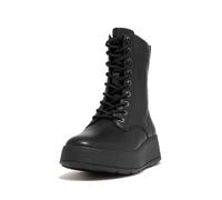 Fitflop F-mode Leather Lace-up Flatform Ankle Boots Black EU 39 Woman