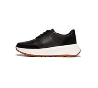 F-Mode Leather/Suede Flatform Sneaker Black