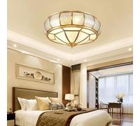 F Mount Ceiling Light, Brass Lamp with s e, Ele Fixture for Living Room, Dining Room, Hallway, Retro Home Decor
