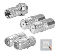 F Plug Connectors Waterproof Micro Screw/Twist On Aerial Coaxial Cable RG6,F Type Female to Male Coax Plug Adapter, F Type Coupler(5PCS Silver)