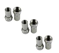 F Plug Connectors Waterproof Micro Screw/Twist On Aerial Coaxial Cable RG6 for Satellite TV Sky NTL (silver)