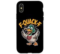 F Quack F Funny Mallard Duck Meme Sarcastic Humor Case for iPhone X/XS