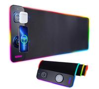 F.QYNing 3 in1 Wireless Charging RGB Gaming Mouse Pad,15W 10 Light Modes, 800 * 300 * 4mm LED Magnetic Wireless Charging Mouse,Pad Desk Pad for Ql Wireless Standard Phones/Mouse/Watches