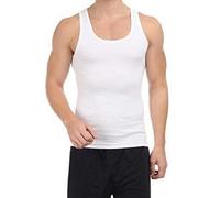 F & S LTD 1/3/6 Mens 5 Star Executive Quality Pure 100% Cotton Single Jersey White Vest Top in Size Small to 2XL (6Pairs, XL)