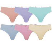 F & S LTD 3 X Ladies Cotton Bikini Briefs Pants Knickers Underwear in Size 10 To 20 (14-16/38''-40'' Hips, Pastel Assorted)
