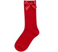 F & S LTD 3 X Pairs Plain Colour Girls School Socks With Bow Soft Stretch Cotton Ankle School Socks, Comfortable & Reinforced Heels UK Size 2 to 11+ Years