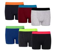 F & S LTD 6/12 X Boys Boxer Shorts - Assorted Neon Cotton Boy Shorts for Kids 5-14 Years, Elasticated Waistband with Neon Belt, Boxer Shorts Boys Underwear in Assorted Colours (6, 13-14 Years)