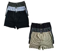 F & S LTD 6, 12 X Multipack Plain Assorted Colors Mens Boxer Shorts, Cotton Single Jersey Mens Boxers, Double Button Fly Men’s Underwear, UK Sizes Small to 6XL (12, Medium 33-35 Inch Waist)