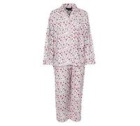 F & S LTD Ladies Women Brushed Cotton Pyjama Set Top Bottom Sleep Nightwear UK Size 12-26 (Pink, 20-22)