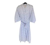 F & S LTD Ladies Women Printed Poly Cotton Gown Robe Nightdress UK Size 10-32 (White/Blue, 22-24)