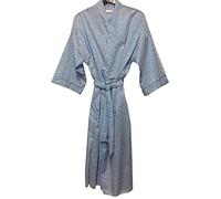 F & S LTD Ladies Women's Poly Cotton Night Gown Robe Wrap Nightwear Size 10 to 24 UK Made (Blue, 14-16)