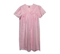 F & S LTD Ladies Women's Poly Cotton Short Sleeve Nightshirt Nightdress Made In UK (Pink, 14-16)
