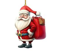 (F) Santa Christmas Themed Claus Pattern Acrylic Pendant Holiday Decoration For