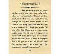 F Scott Fitzgerald Great Gatsby Quote Poster - Wall Art Literary Inspiring Gift Decor (5 x 7, Parchment)