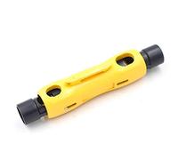 F Season Coax Coaxial Cable Wire Pen Cutter Stripper Tool for RG59 RG6 RG7 RG11, 100 Type, Cat5/6, Yellow, Metal, Ergonomic Grip