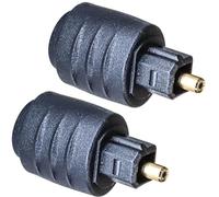 F Season RWM016-U 2pcs Black Mini Toslink Optical 3.5 mm Female Jack to Toslink Optical Audio Adapter