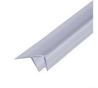 F shaped water retaining strip 2 pieces 0 5m each, flexible and strong PVC sealing strip for frameless sliding shower doors, prevents water leakage and air drafts efficiently (10mm)