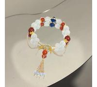 (F) Simple Alloy Till The End Of The Moon Chinese Jewelry Tassel Chain Women Bracelet Beads Pendant