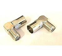F Socket to Coax FEMALE 90 Degree Right Angle/Angled RF TV Aerial Adaptor by electrosmart® (Pack of 2)