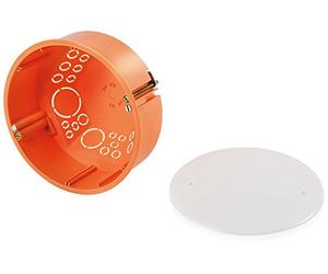 F-TRONIC Cavity Wall Junction Box, Ø 120 mm, with Lid, Capacity: 20 Orange, E815