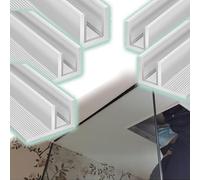 F-Type Glass Fasteners, 2.5mm Thick Embedded Shower Door Bottom Guide, Waterproof and Cuttable, Perfect for Bathroom Kitchen Balcony, Pack of 5 for 5/16" (8mm) Glass