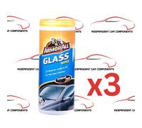 (F) x3 ARMORALL GLASS WIPES GREAT FOR INSIDE & OUT - STREAK FREE 37030EN