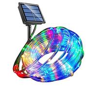 F&Y 40Ft LED Rope Lights with 100 Solar Powered LEDs, Water-Proof Color Changing String Tube Light, 8 Modes Strip Fairy Lights for Outdoor, Garden, Patio Decor (Type 1)