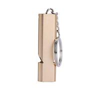 F&Y Emergency Survival Whistle with Keychain, Aluminum Alloy Double Hole Whistle, Loud Clear Sound for Outdoor Use, 2 Colors (Gold)