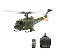 F07-V UH1D Huey RC Helicopter for Adults, 1/34 Scale 6CH 2.4G Remote Control Brushless Dual Direct-Drive Flybarless Military Helicopter, 3D/6G RC Aircraft Model with 6-Axis Gyroscope - 1 Battery