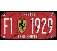 F1-1929 Auto License Plate, Embossed Tag Size 6" X 12" (red)