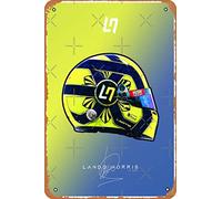 F1 2021 Lando Crash Helmet Artwork Poster Metal Tin Sign Vintage 8x12 Inch