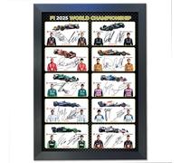 F1 2025 Drivers and Cars Signed Autograph Print, 350gsm, A3 Frame Size 340x465mm, Verstappen, Lando Norris, Charles Leclerc, Formula 1 Gifts #157