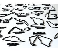 F1 20cm size Formula 1 Circuit Wall Art - Grand Prix Race Track Sculpture - Motorsport Gift - Mon aco - Spa - Mon za - Any Track. (Large Series - 23 tracks - approx 20cm each - Black Tracks/Text)