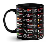 F1 Calendar 2026 Mug, Formula 1 Gifts for Men Women, Formula 1 Calendar 2026 Ceramic Coffee Cup for Racing Lovers, F1 Merchandise Featuring Grand Prix Circuit Layouts & Dates-11oz