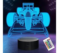 F1 Gifts for Boys Men, Formula 1 Racing Car 3D Illusion lamp Roadster Night Light for Kids Boys Bedroom Decor,16 Colors Changing Lighting Lamp with Remote Control