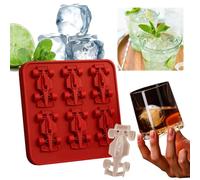 F1 Ice Mold, Formula Racing Car Ice Mold, 6-Cavity 3D Race Car Shape Themed Tumbler Ice Cube Tray, Silicone Racing Car Jello Molds, No-Plastic, Easy Release, DIY Tool for Summer ICES Drinks (Red)