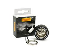 F1 Pirelli Motorsport Official Merchandise - Rubber Wheel Tyre Keyring Keychain - Hard Tyre White Colour