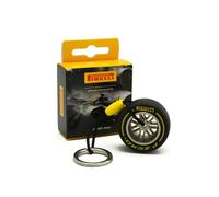 F1 Pirelli Motorsport Official Merchandise - Rubber Wheel Tyre Keyring Keychain - Medium Yellow Colour