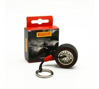 F1 Pirelli Motorsport Official Merchandise - Rubber Wheel Tyre Keyring Keychain - Slick Red Colour