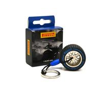 F1 Pirelli Motorsport Official Merchandise - Rubber Wheel Tyre Keyring Keychain - Wet Rain Tyre Blue Colour