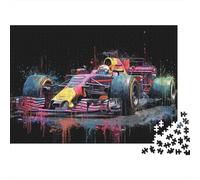 F1 Racing Car Art Print Jigsaw Puzzles Puzzles for Adults Kids. 1000 Pieces Whimsical Challenge Toy Educational Games Home Decoration for Educational Games Gifts 38x26cm/1000pcs