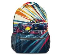 F1 Racing Car Print Backpack for Kids Men Women Student Cartoon 3D Printed Trendy Pop Art Color Block Travel Daypack 16 inch (print 4)