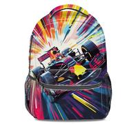 F1 Racing Car Print Backpack for Kids Men Women Student Cartoon 3D Printed Trendy Pop Art Color Block Travel Daypack 16 inch (print 3)