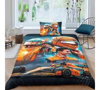 EOASNRTCB F1 Racing Duvet Cover, Kids 3D Bedding Set, Comforter Cover Ultra Soft F1 Driver Quilt Cover for Girls, Boys And Teens, With Duvet Cover & Pillowcase Single(135x200cm)